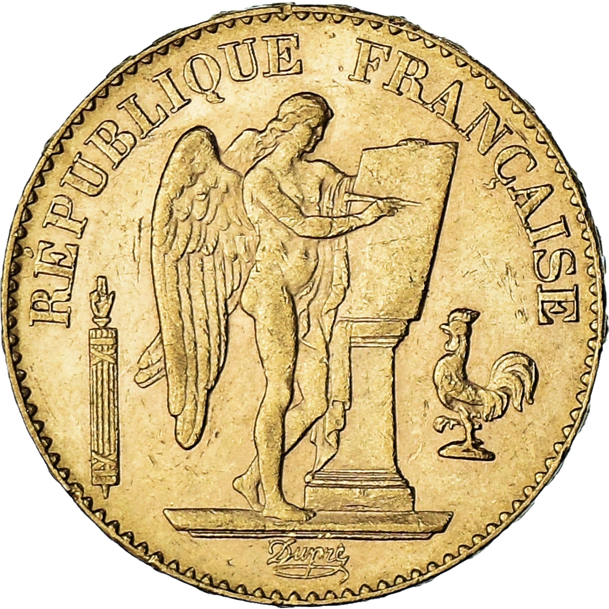 Moneta, Francja, Génie, 20 Francs, 1897, Paris, AU(50-53), Złoto, KM:825