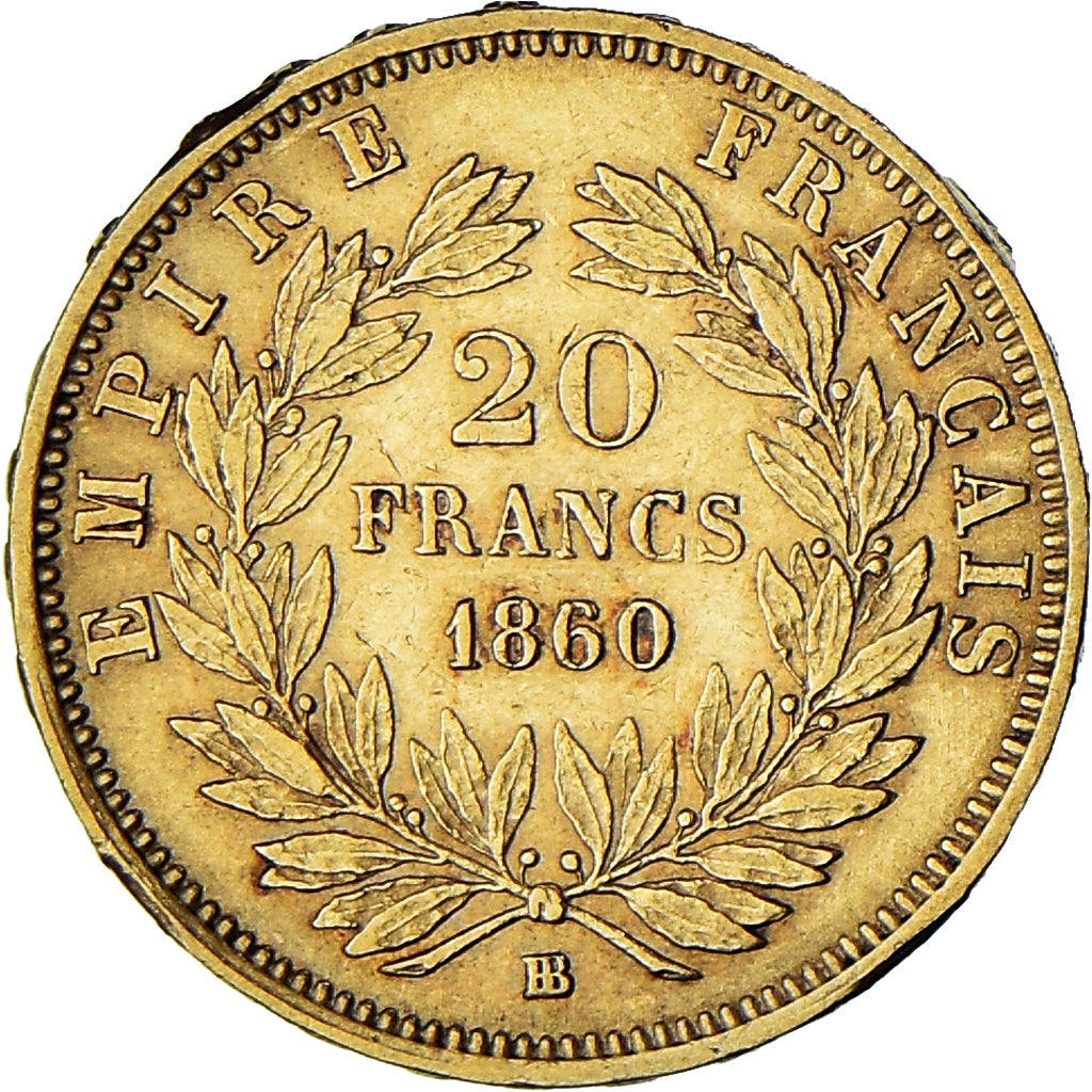 Moneda, Francia, Napoleon III, Napoléon III, 20 Francs, 1860/50, Strasbourg