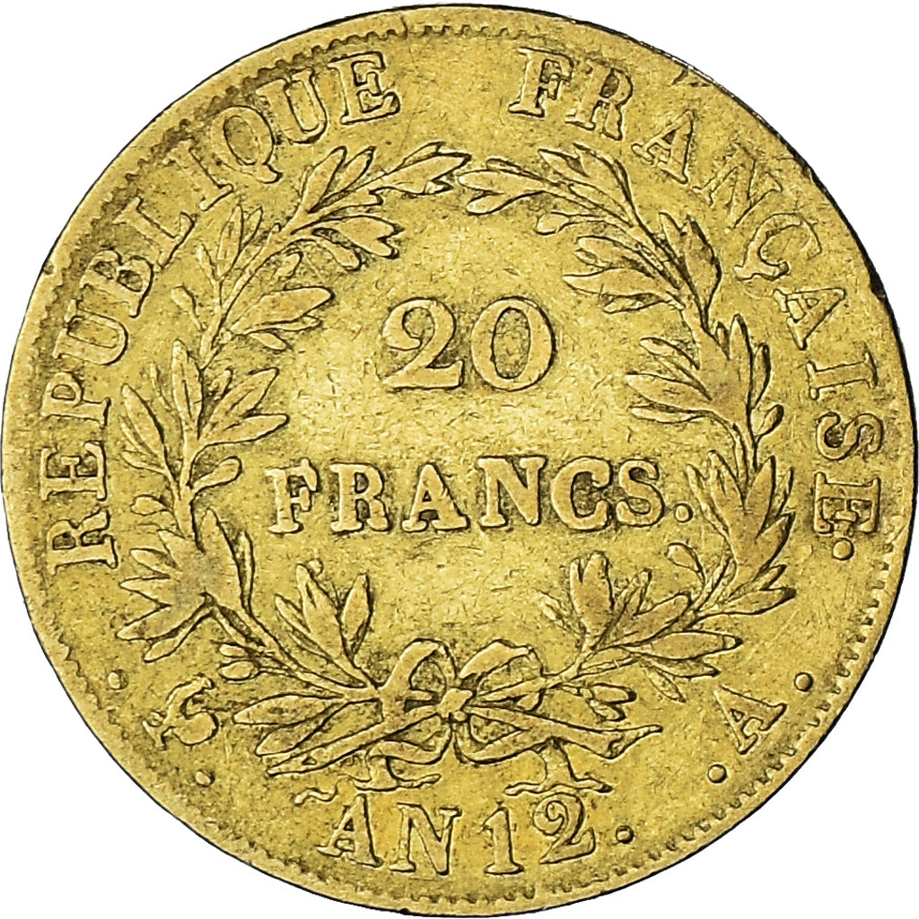 Munten, Frankrijk, Napoléon I, 20 Francs, An 12, Paris, ZF, Goud, KM:661