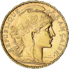 Coin, France, Marianne, 20 Francs, 1906, Paris, Coq, AU(55-58), Gold, KM:847