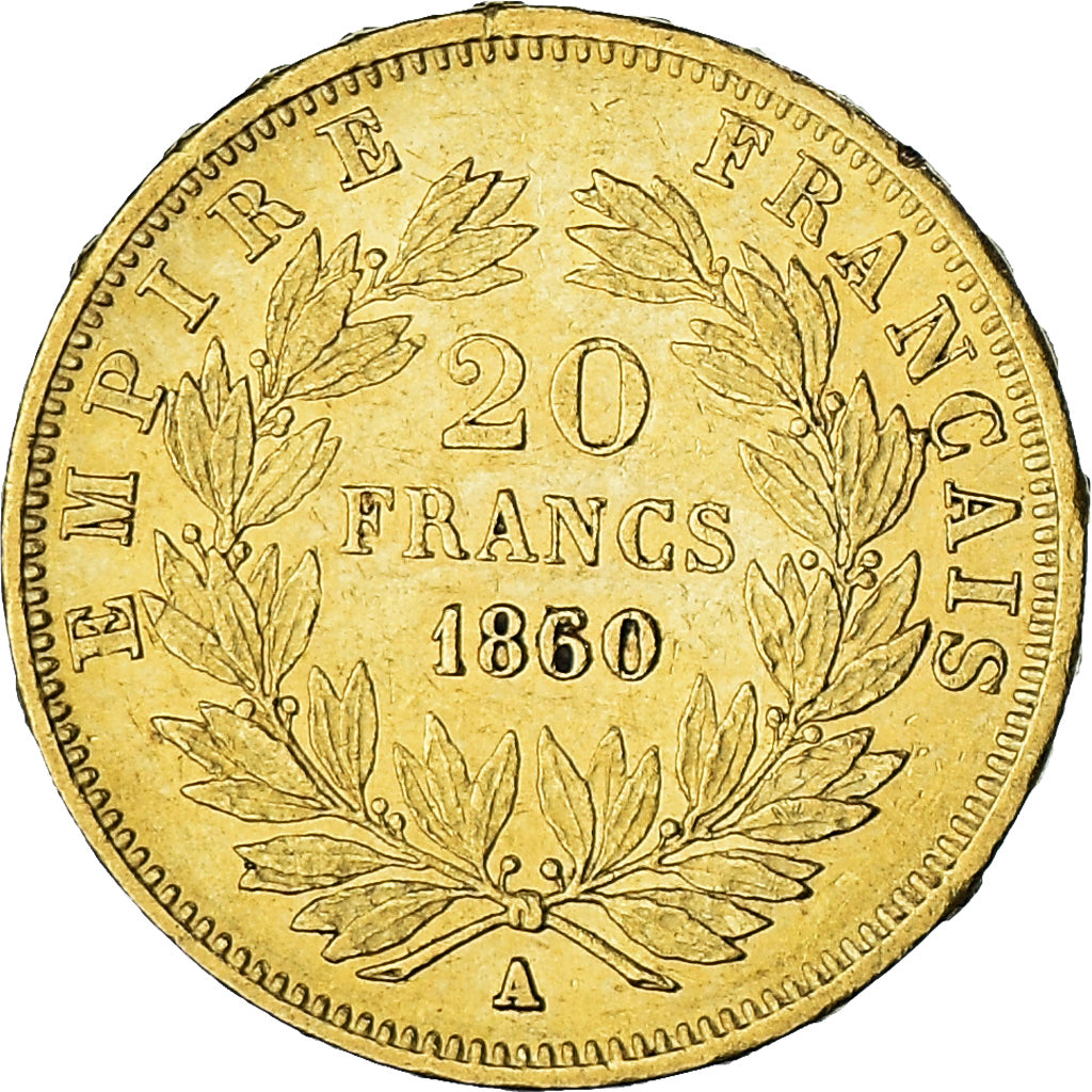 Monnaie, France, Napoléon III, 20 Francs, 1860/50, Paris, TTB, Or