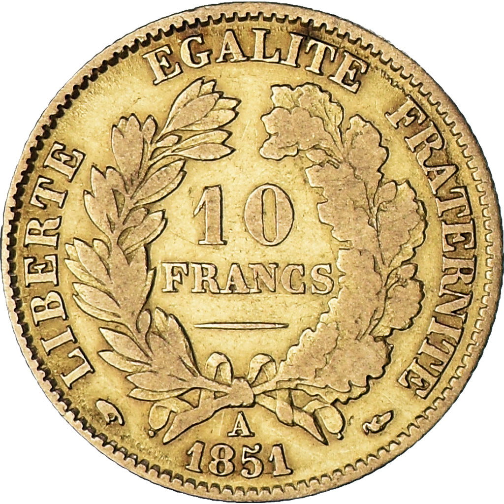 Monnaie, France, Cérès, 10 Francs, 1851, Paris, TB+, Or, Gadoury:1012, KM:770