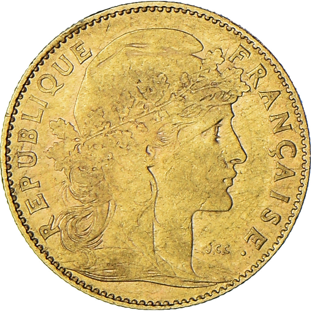 Moneta, Francja, Marianne, 10 Francs, 1901, Paris, EF(40-45), Złoto, KM:846
