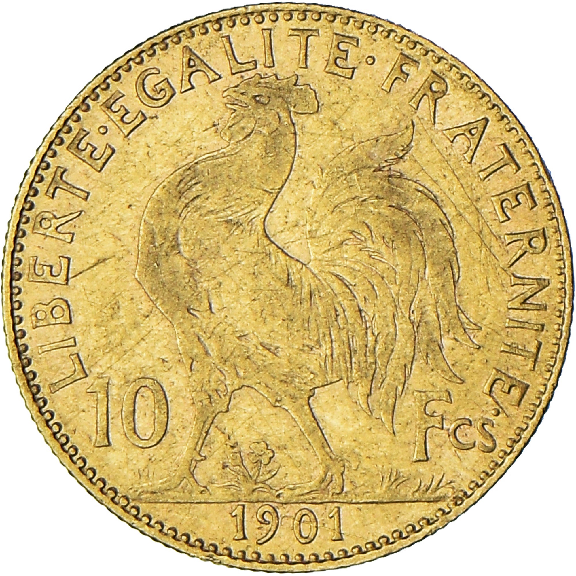 Moneta, Francja, Marianne, 10 Francs, 1901, Paris, EF(40-45), Złoto, KM:846