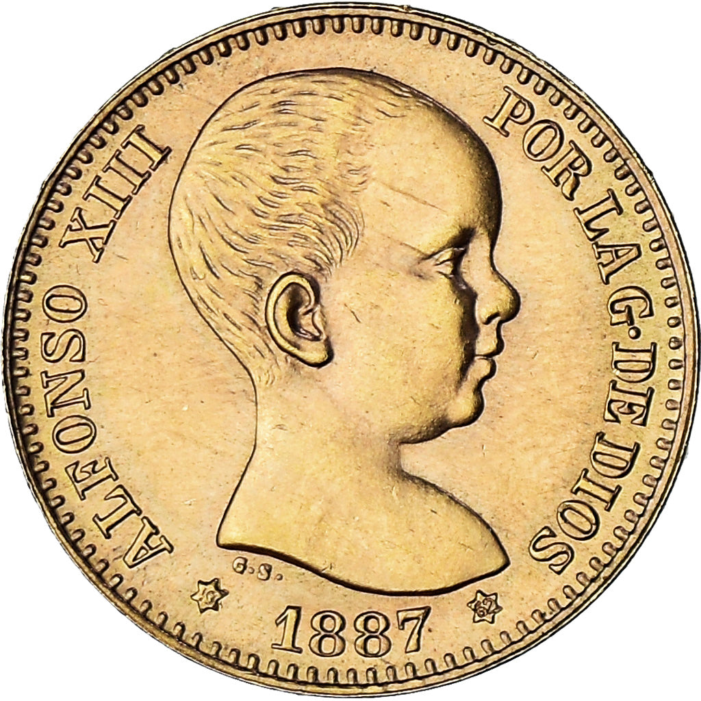 Munten, Spanje, Alfonso XIII, 20 Pesetas, 1887 (1962), Madrid, UNC, Goud, KM:693