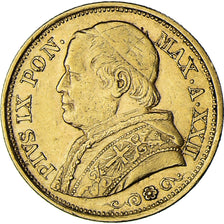 Moneda, Estados italianos, PAPAL STATES, Pius IX, 20 Lire, 1868, Roma, MBC, Oro