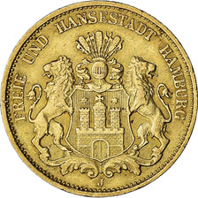 Coin, German States, HAMBURG, 20 Mark, 1899, Hamburg, EF(40-45), Gold, KM:618