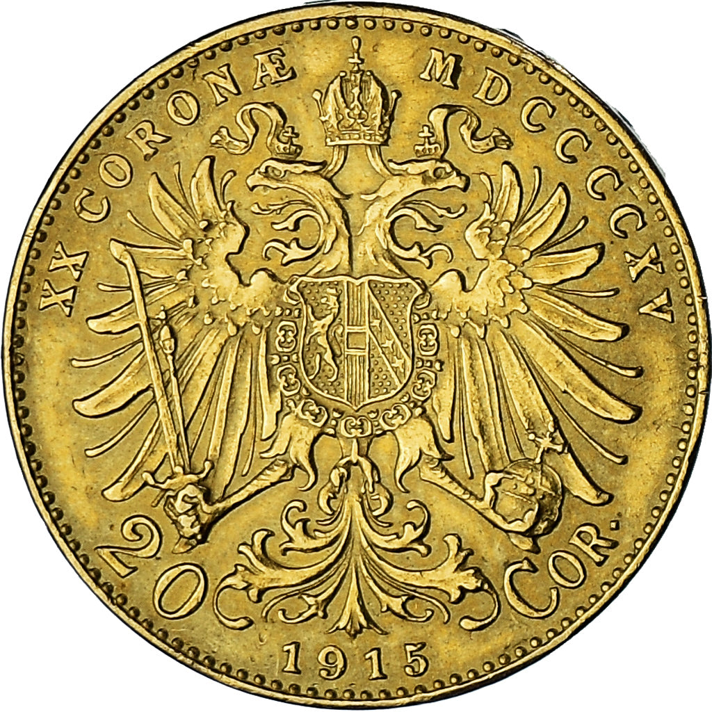 Münze, Österreich, Franz Joseph I, 20 Corona, 1915, SS+, Gold, KM:2818