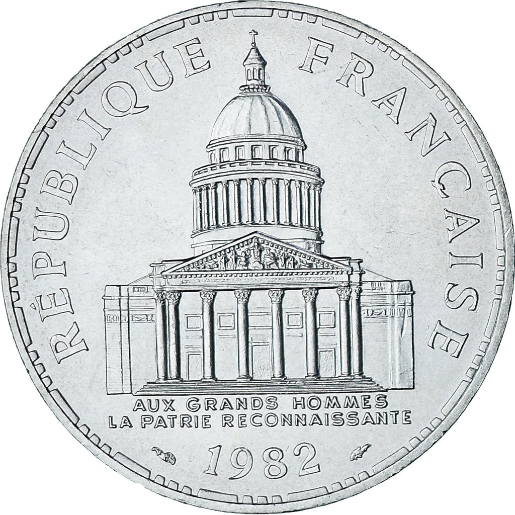 Coin, France, Panthéon, 100 Francs, 1982, Paris, MS(63), Silver, KM:951.1