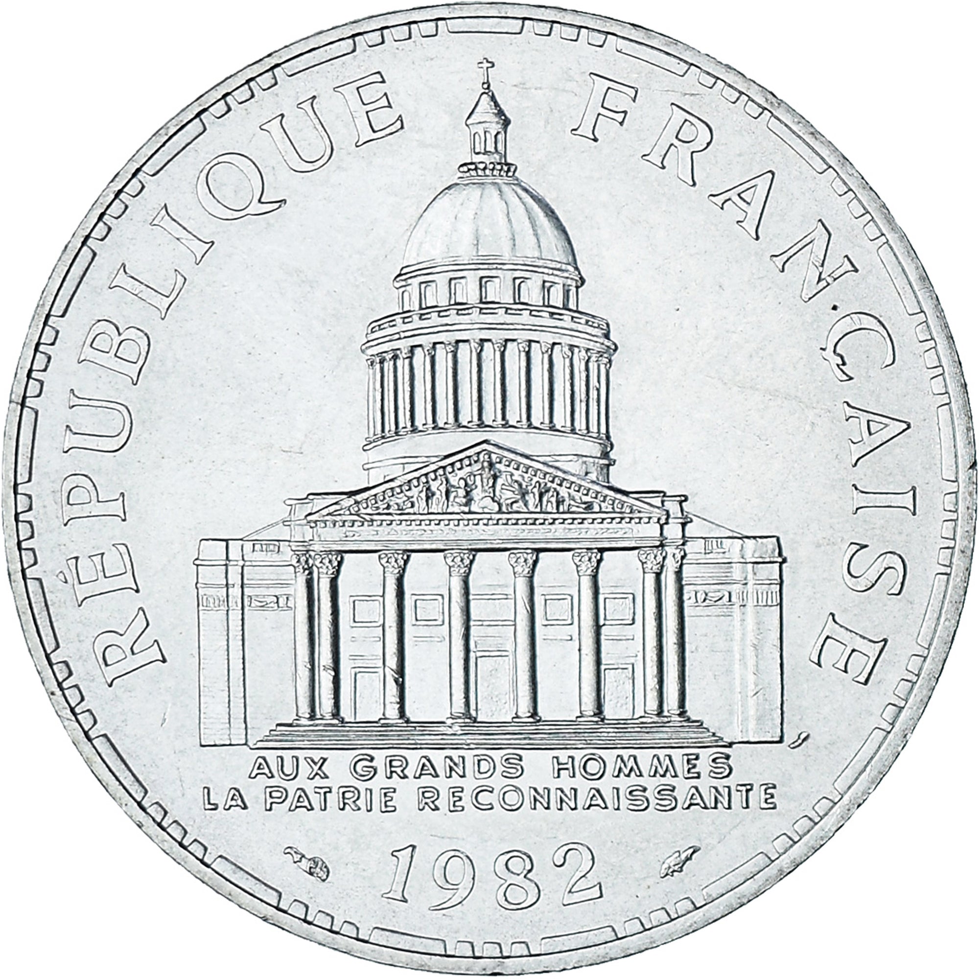 Coin, France, Panthéon, 100 Francs, 1982, Paris, MS(63), Silver, KM:951.1