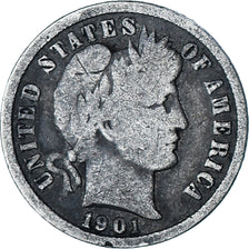 Estados Unidos, Barber Dime, Dime, 1901, Philadelphia, BC, Plata, KM:113