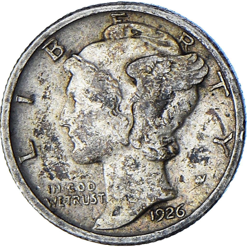 United States, Mercury Dime, Dime, 1926, Philadelphia, EF(40-45), Silver, KM:140