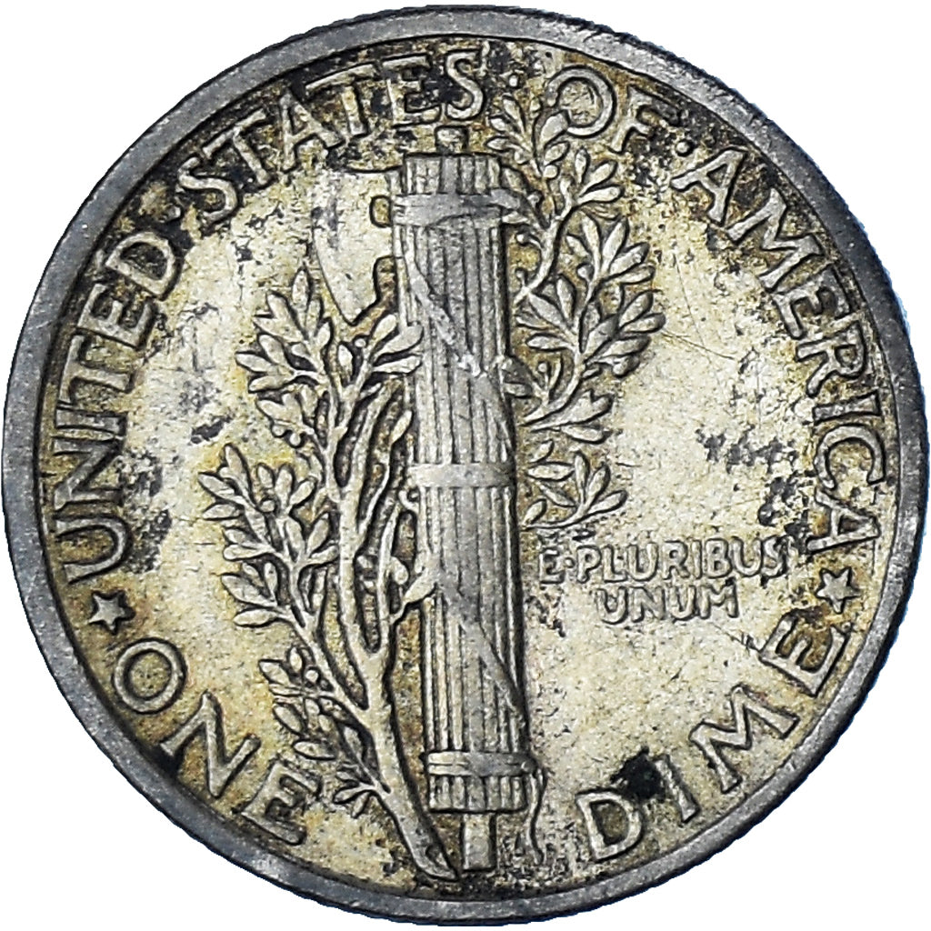 États-Unis, Mercury Dime, Dime, 1942, Philadelphie, TTB, Argent, KM:140