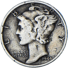 United States, Mercury Dime, Dime, 1944, San Francisco, VF(30-35), Silver