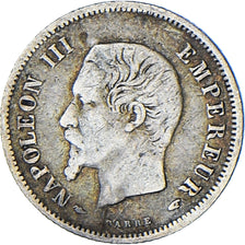 France, Napoleon III, 20 Centimes, 1853, Paris, Silver, VF(20-25), Gadoury:305