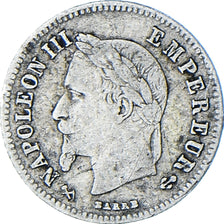 Moneta, Francia, Napoleon III, 20 Centimes, 1866, Bordeaux, MB+, Argento