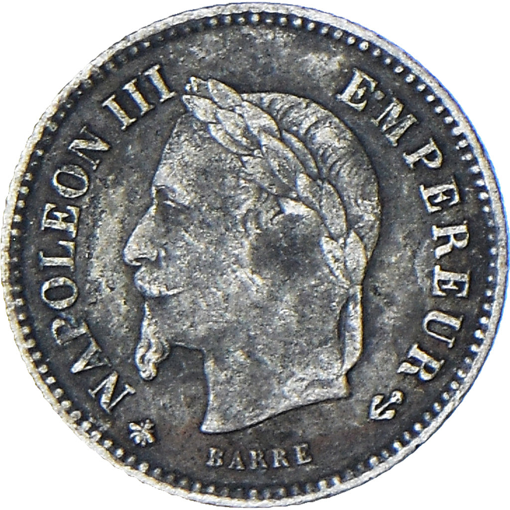 Coin, France, Napoleon III, 20 Centimes, 1867, Paris, VF(20-25), Silver