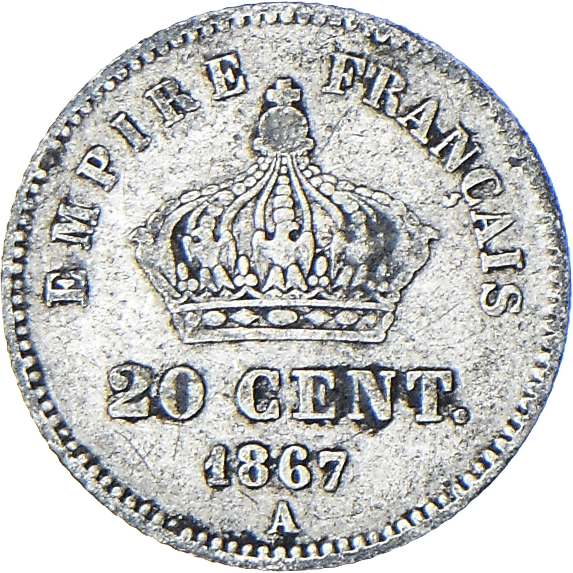 Monnaie, France, Napoleon III, 20 Centimes, 1867, Paris, TB, Argent