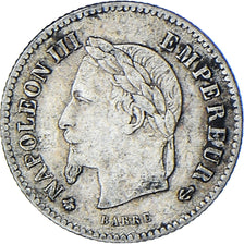 Coin, France, Napoleon III, 20 Centimes, 1867, Paris, VF(30-35), Silver