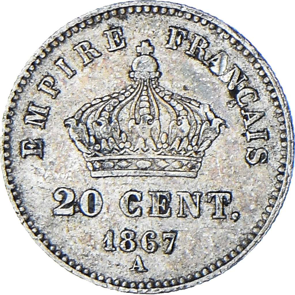 Monnaie, France, Napoleon III, 20 Centimes, 1867, Paris, TTB, Argent
