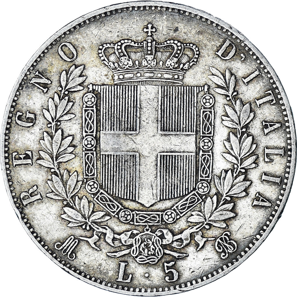 Moneta, Italia, Vittorio Emanuele II, 5 Lire, 1869, Milan, BB, Argento, KM:8.3