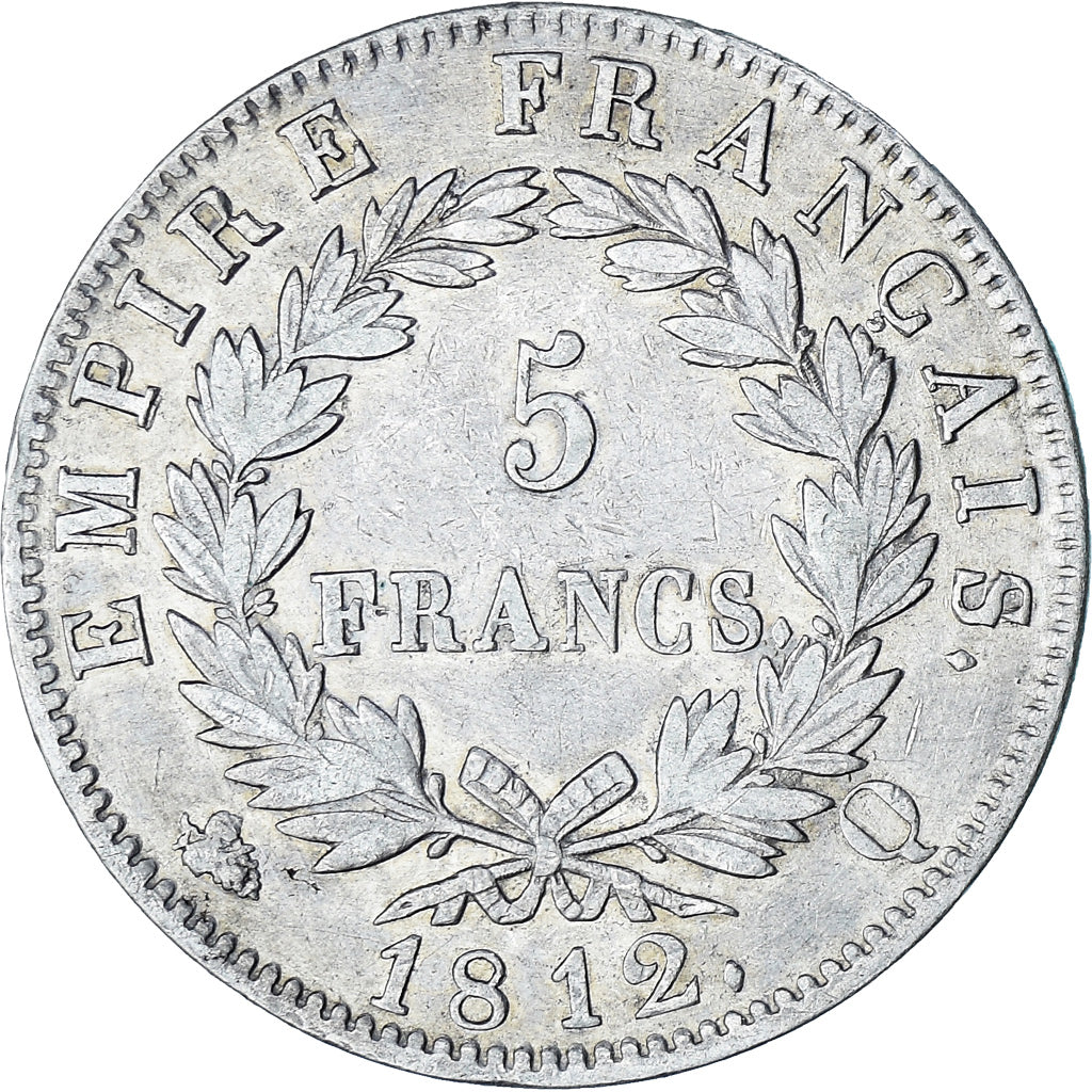 Coin, France, Napoléon I, 5 Francs, 1812, Perpignan, EF(40-45), Silver