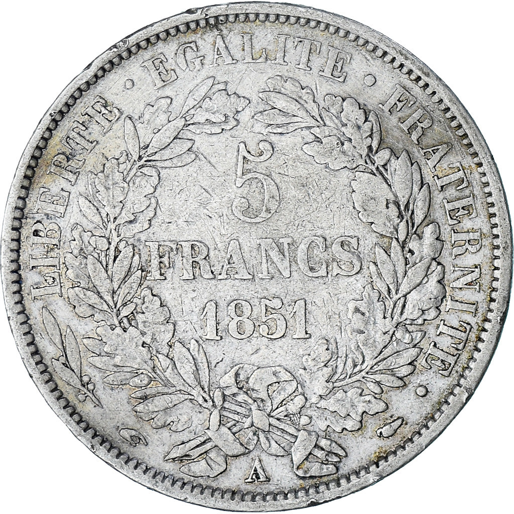 Coin, France, Cérès, 5 Francs, 1851, Paris, VF(20-25), Silver, KM:761.1