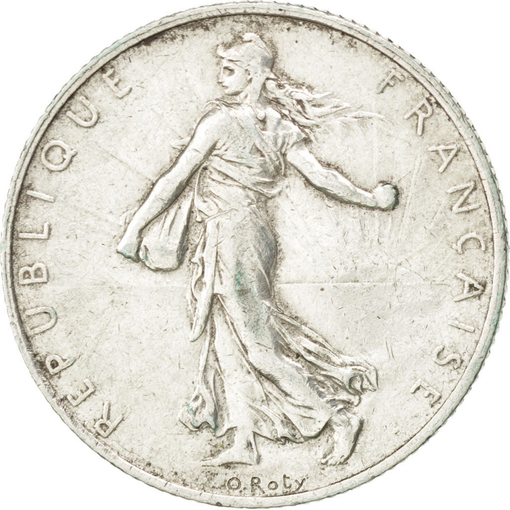 Moneta, Francia, Semeuse, 2 Francs, 1909, BB, Argento, KM:845.1, Gadoury:532