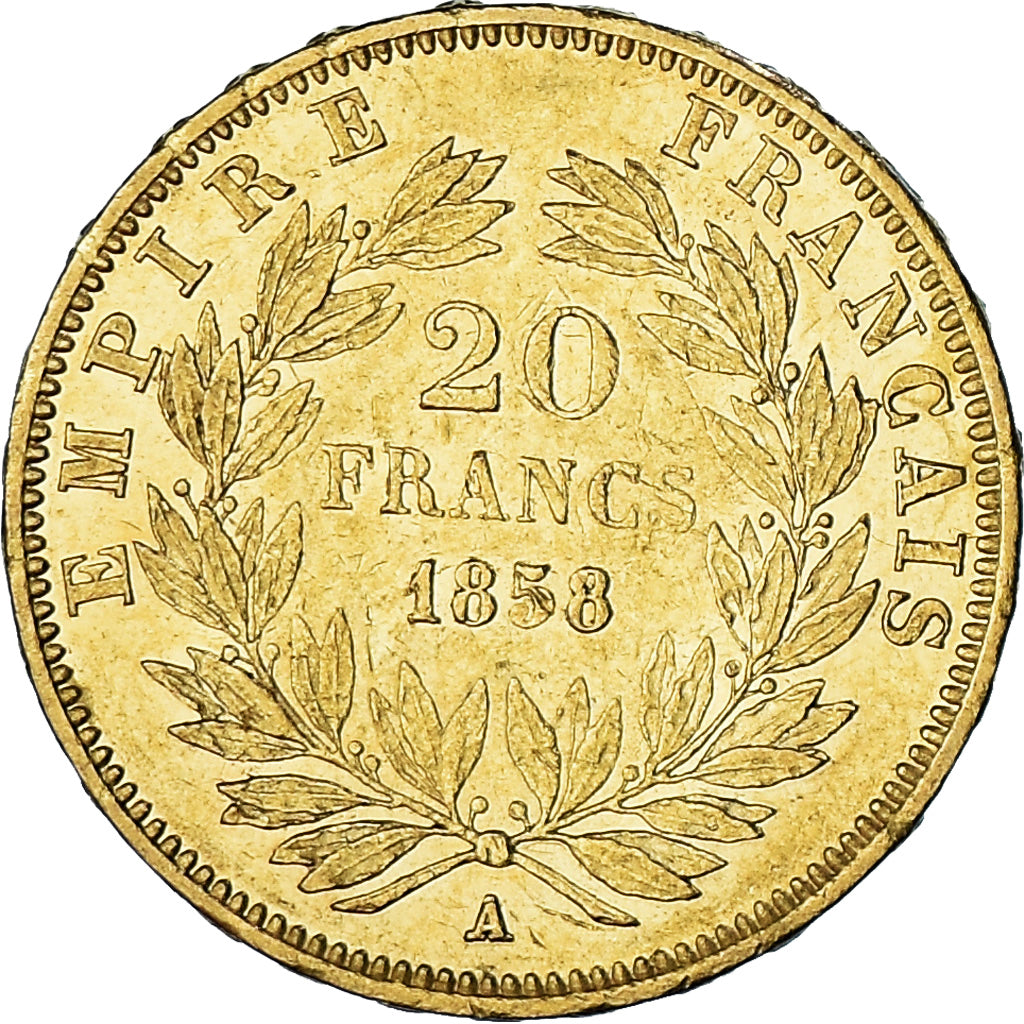 Monnaie, France, Napoleon III, 20 Francs, 1858, Paris, TTB+, Or, Gadoury:1061