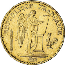 Moneta, Francja, Génie, 20 Francs, 1875, Paris, AU(55-58), Złoto, KM:825
