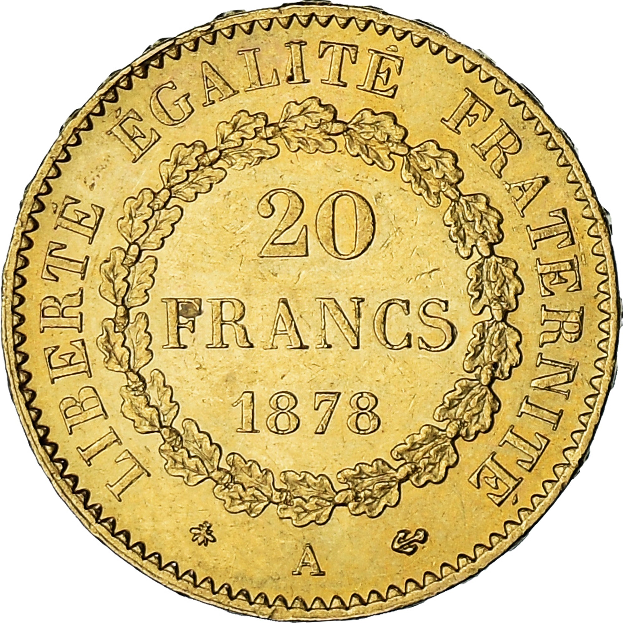 Moneta, Francia, Génie, 20 Francs, 1878, Paris, BB+, Oro, KM:825, Gadoury:1063
