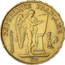 Moneda, Francia, Génie, 20 Francs, 1887, Paris, MBC+, Oro, KM:825, Gadoury:1063
