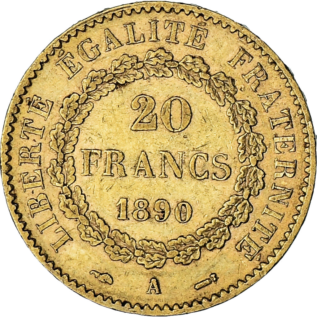 Münze, Frankreich, Génie, 20 Francs, 1890, Paris, SS, Gold, KM:825