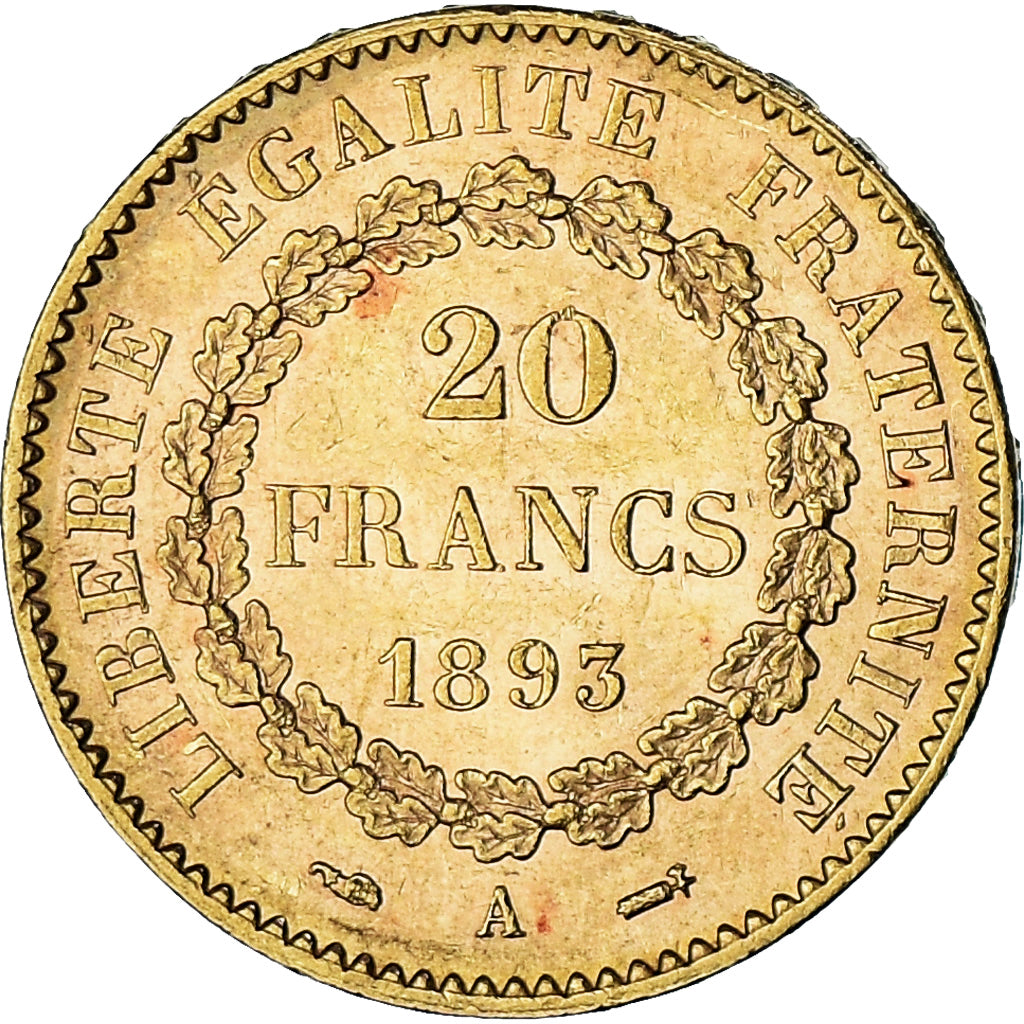 Moneda, Francia, Génie, 20 Francs, 1893, Paris, EBC, Oro, KM:825, Gadoury:1063
