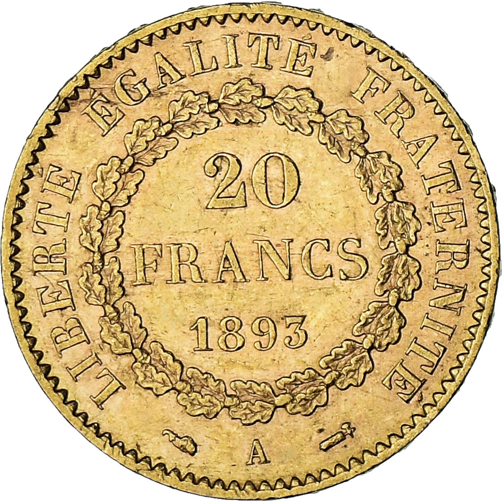 Monnaie, France, Génie, 20 Francs, 1893, Paris, TTB+, Or, Gadoury:1063, KM:825