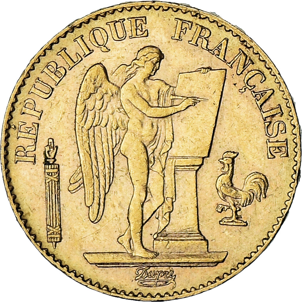 Moeda, França, Génie, 20 Francs, 1896, Paris, AU(50-53), Dourado, KM:825