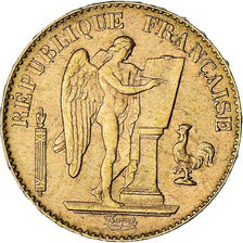 Moneta, Francja, Génie, 20 Francs, 1897, Paris, AU(50-53), Złoto, KM:825
