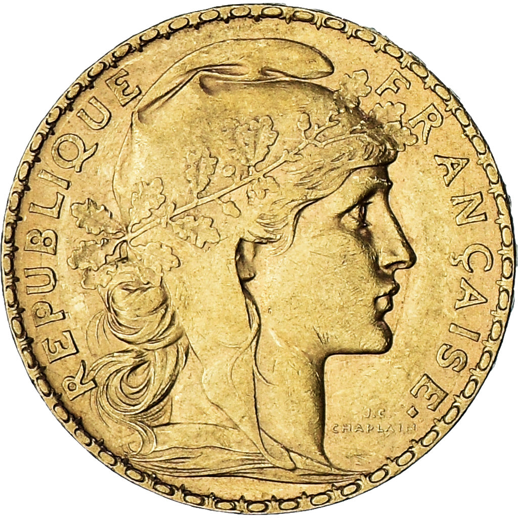 Moneda, Francia, Marianne, 20 Francs, 1901, Paris, MBC+, Oro, KM:847