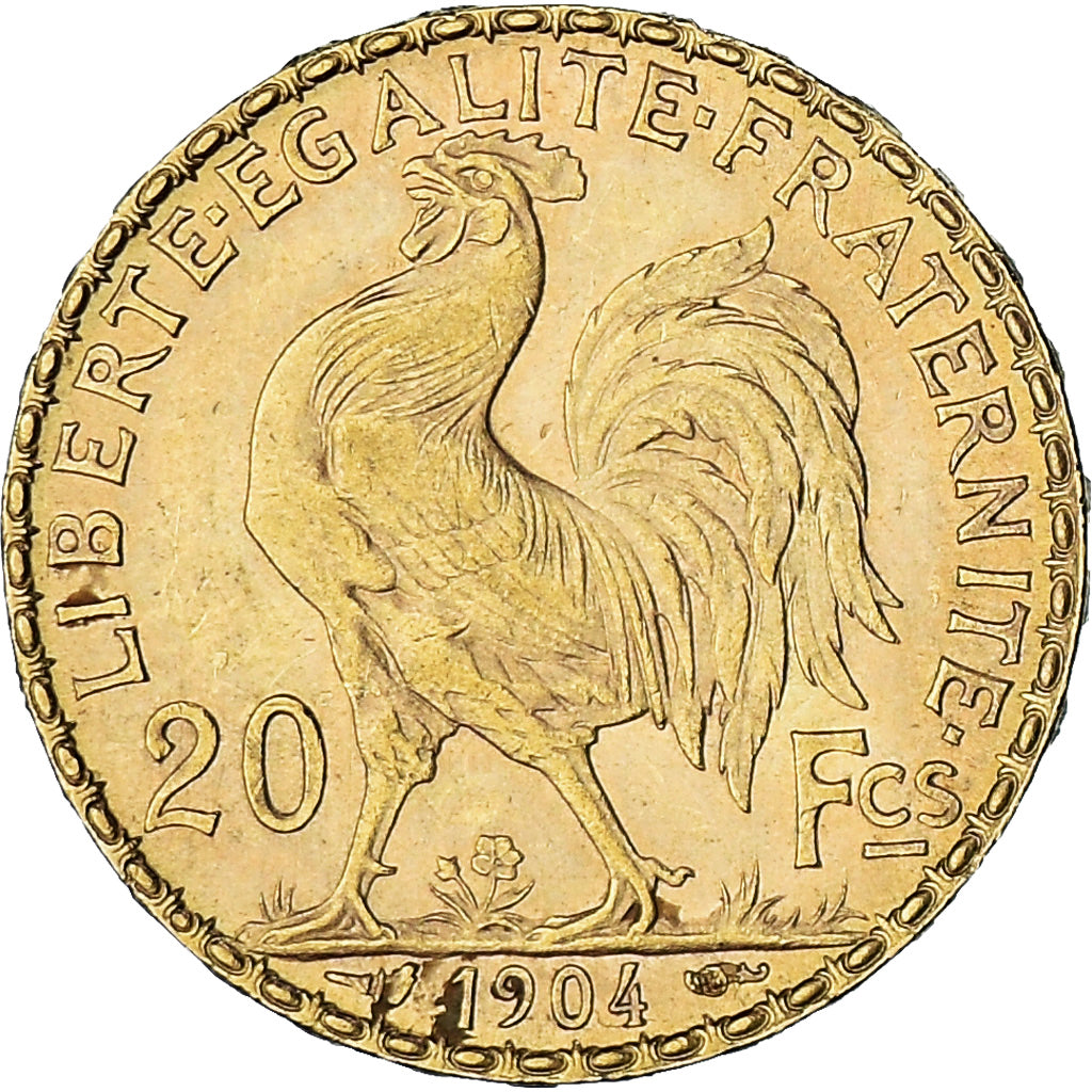 Moeda, França, Marianne, 20 Francs, 1904, Paris, AU(55-58), Dourado, KM:847