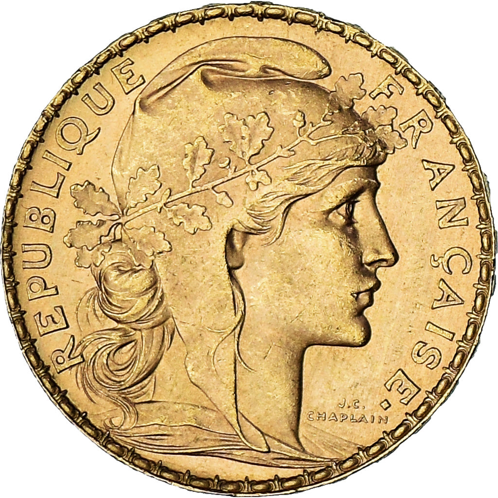 Moneda, Francia, Marianne, 20 Francs, 1904, Paris, EBC+, Oro, KM:847