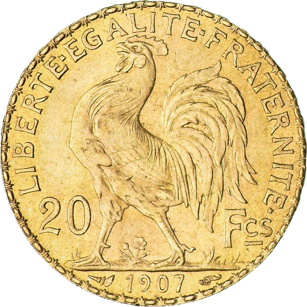 Coin, France, Marianne, 20 Francs, 1907, Paris, MS(60-62), Gold, KM:857