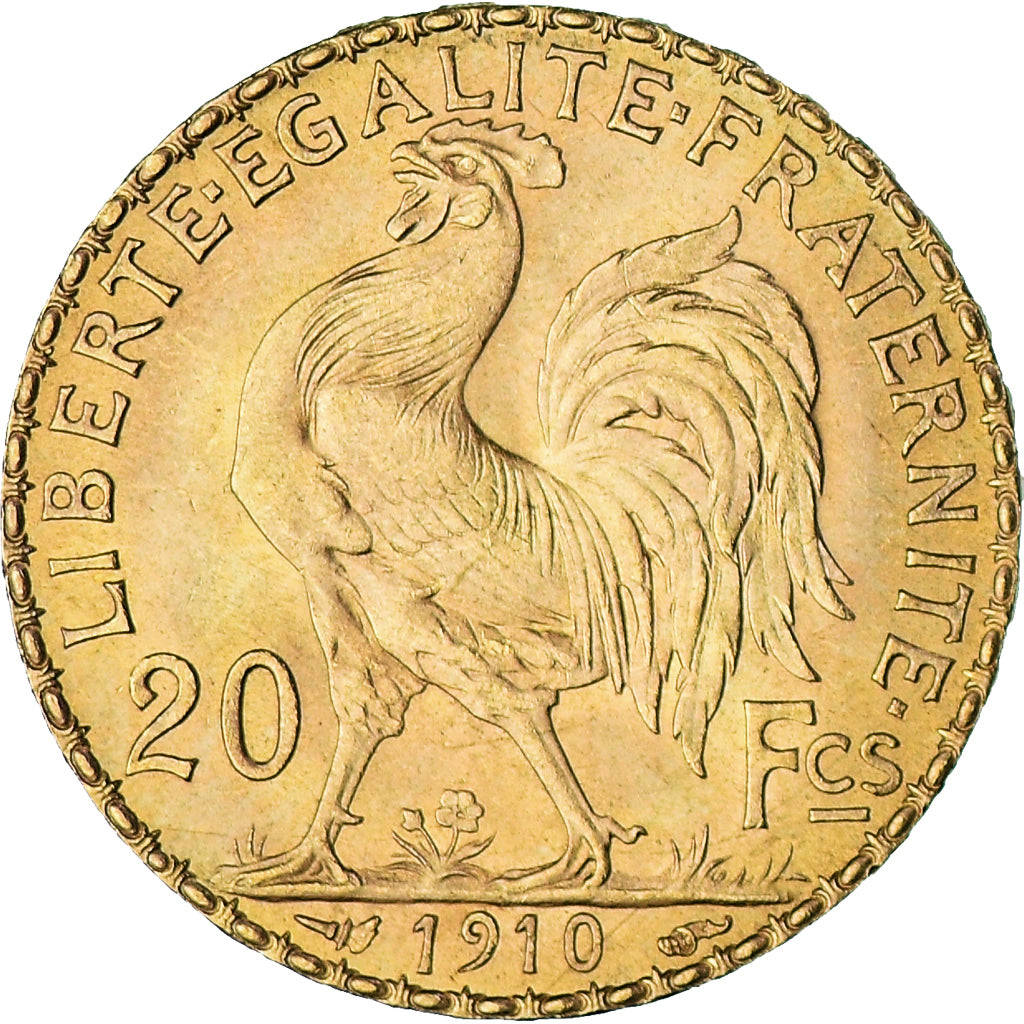 Coin, France, Marianne, 20 Francs, 1910, Paris, MS(60-62), Gold, KM:857