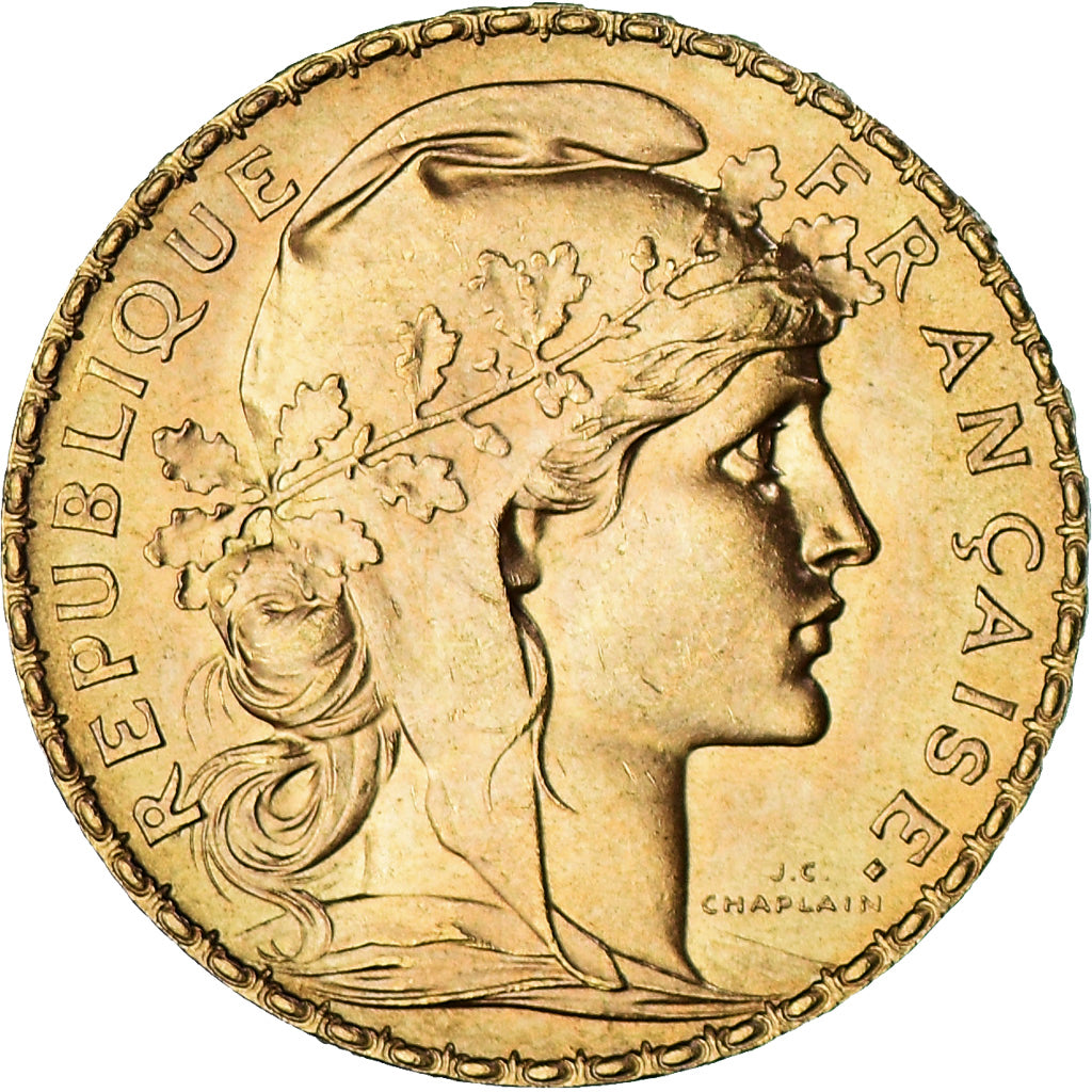 Moneda, Francia, Marianne, 20 Francs, 1910, Paris, SC, Oro, KM:857