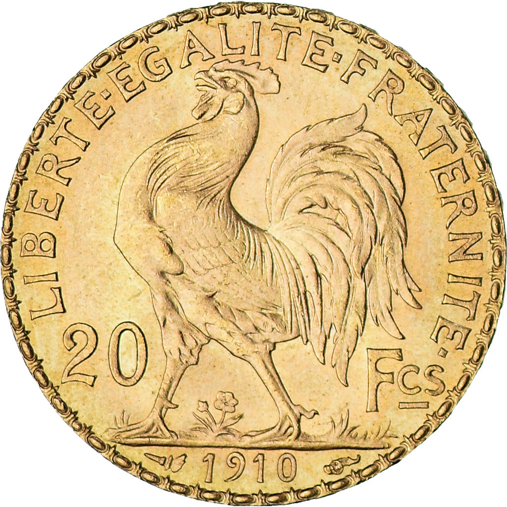 Moneda, Francia, Marianne, 20 Francs, 1910, Paris, SC, Oro, KM:857