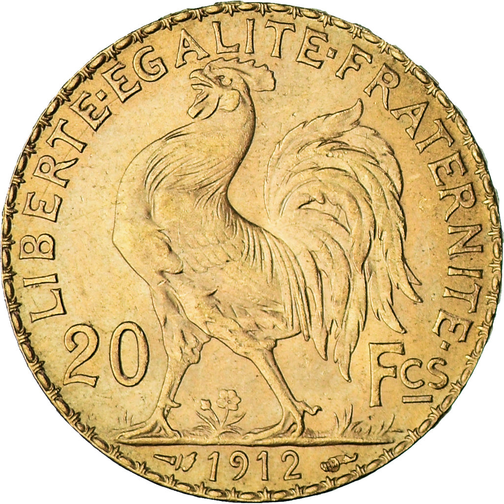Coin, France, Marianne, 20 Francs, 1912, Paris, MS(60-62), Gold, KM:857
