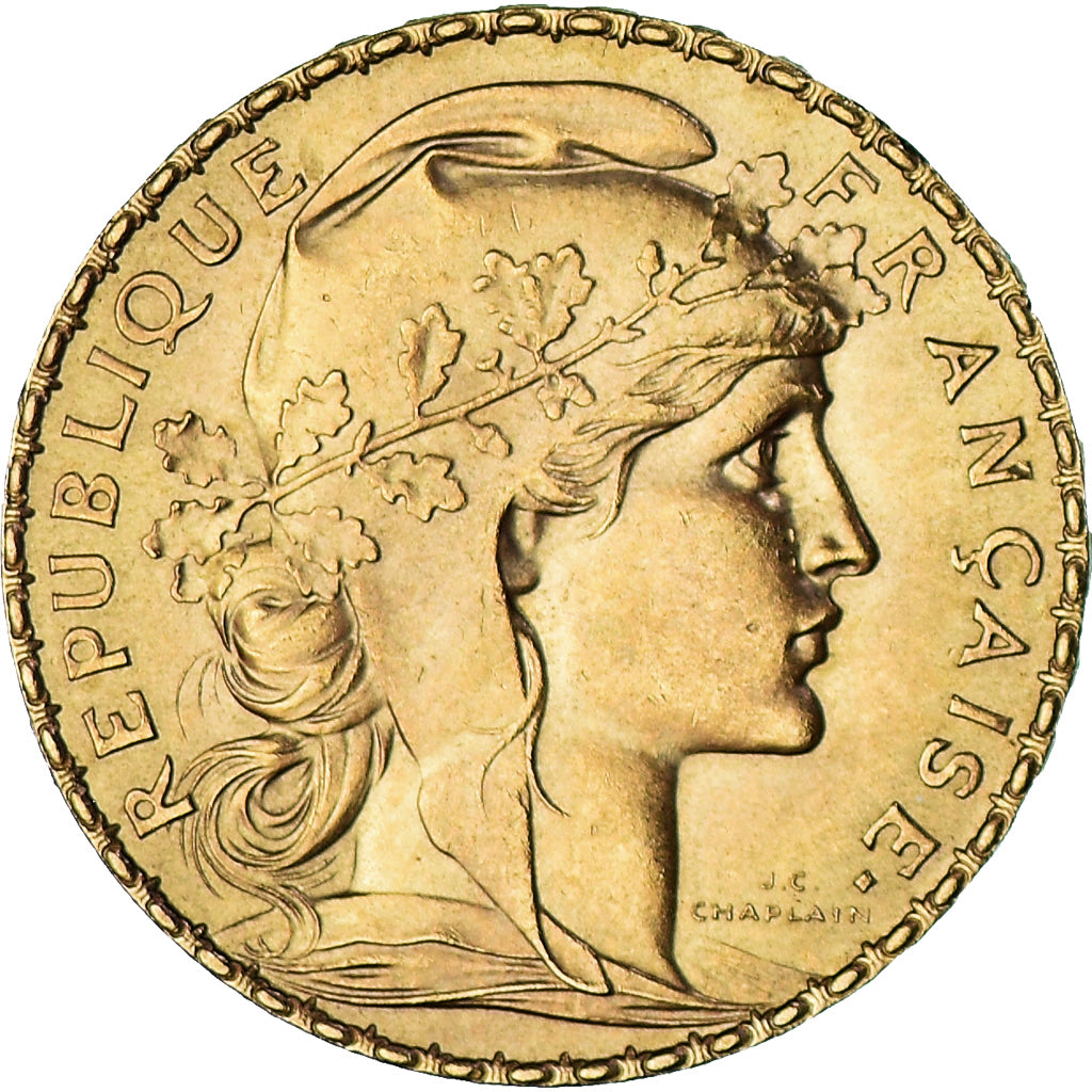 Munten, Frankrijk, Marianne, 20 Francs, 1913, Paris, PR, Goud, KM:857