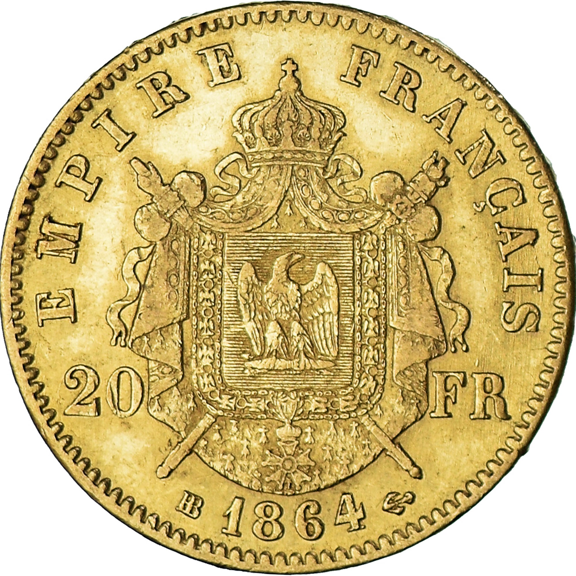 Monnaie, France, Napoleon III, 20 Francs, 1864, Strasbourg, TTB, Or