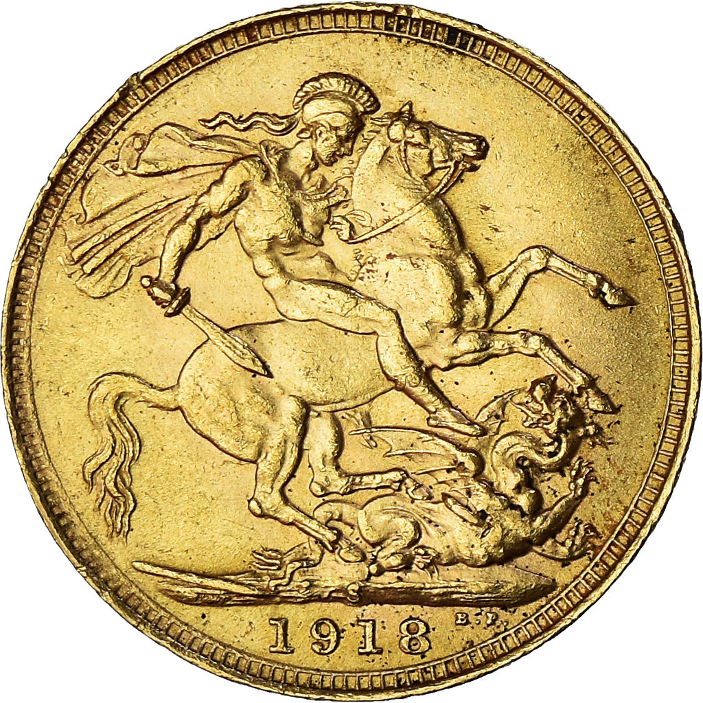 Coin, Australia, George V, Sovereign, 1918, Sydney, AU(55-58), Gold, KM:29