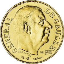 France, Medal, Général De Gaulle, 1980, Module de 20 francs, MS(65-70), Gold