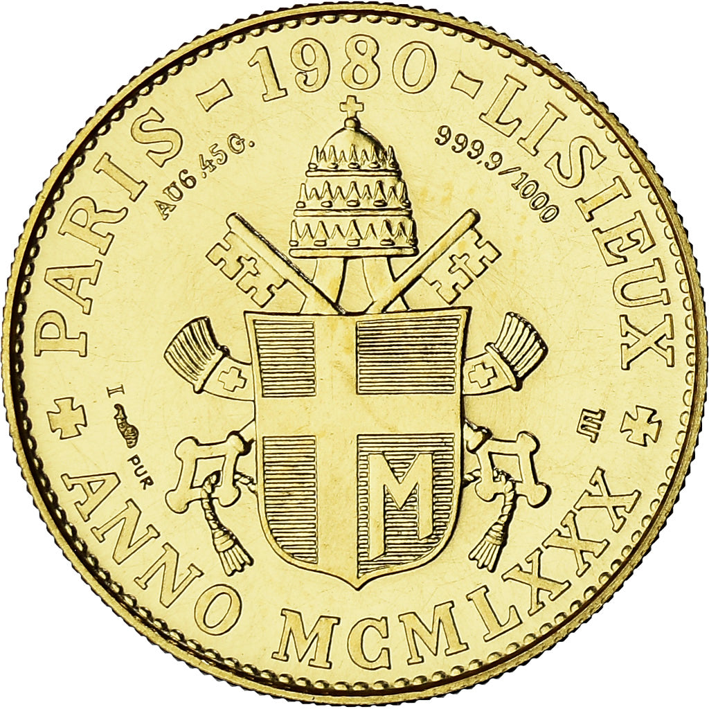 France, Medal, Jean-Paul II à Lisieux, Module de 20 Francs, Religions &